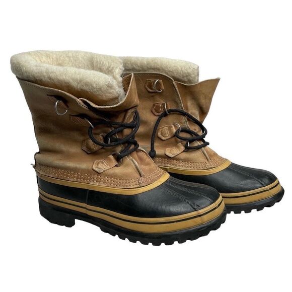 Sorel Caribou Leather Kaufman Rubber Snow Boot - Men’s 9 - Picture 1 of 11